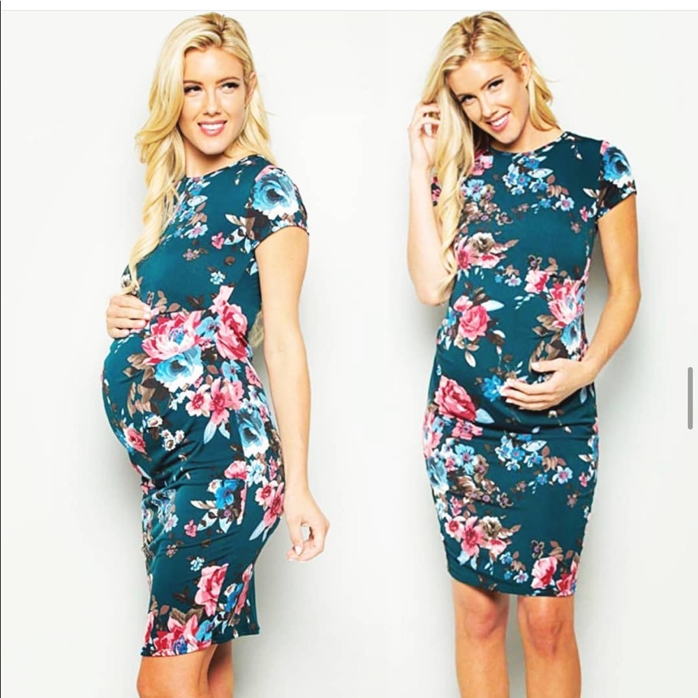 Floral Maternity Bodycon Dress